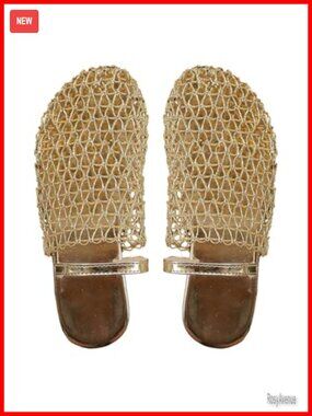 Women's Mesh Flat Closed Toe Sandals Woven Flats Summer Mules